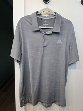 adidas Men’s Light Gray Heather Polo Shirt
